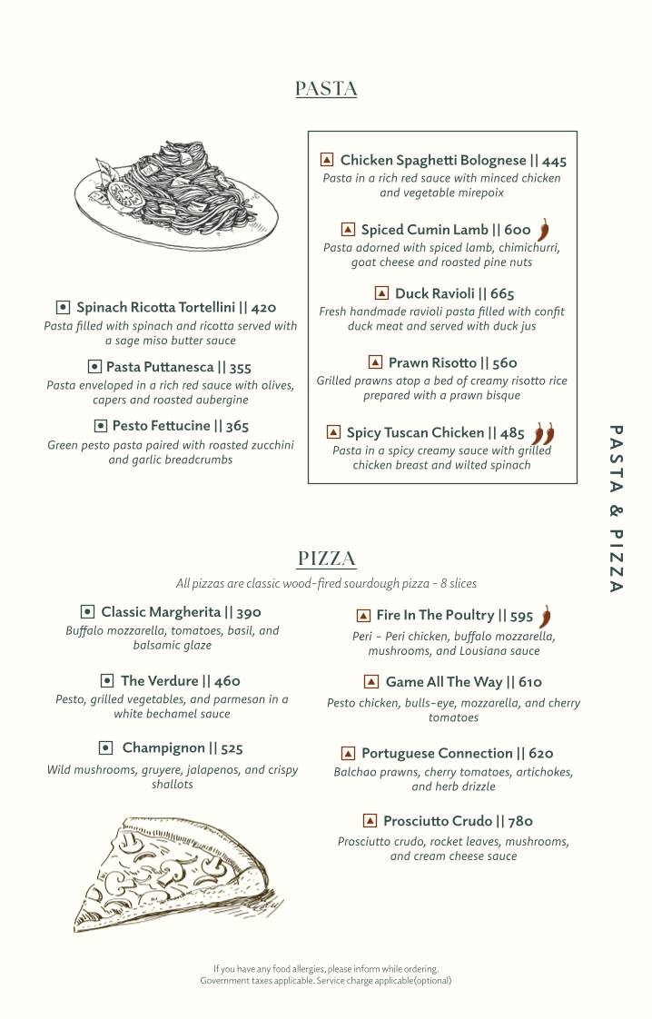 Bizou Cafe & Grill menu