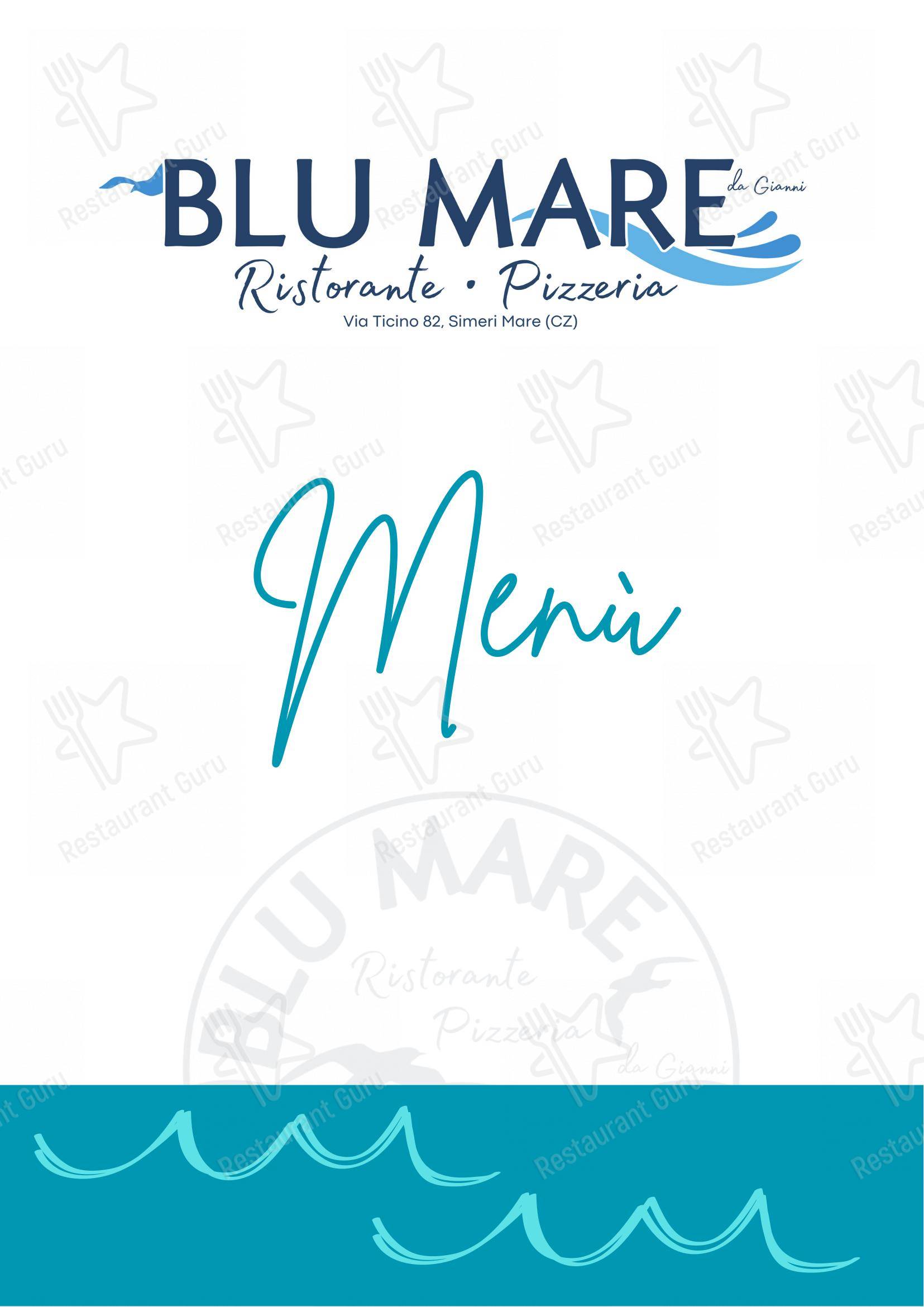 Menu di Blu Mare - Ristorante Pizzeria - Menu