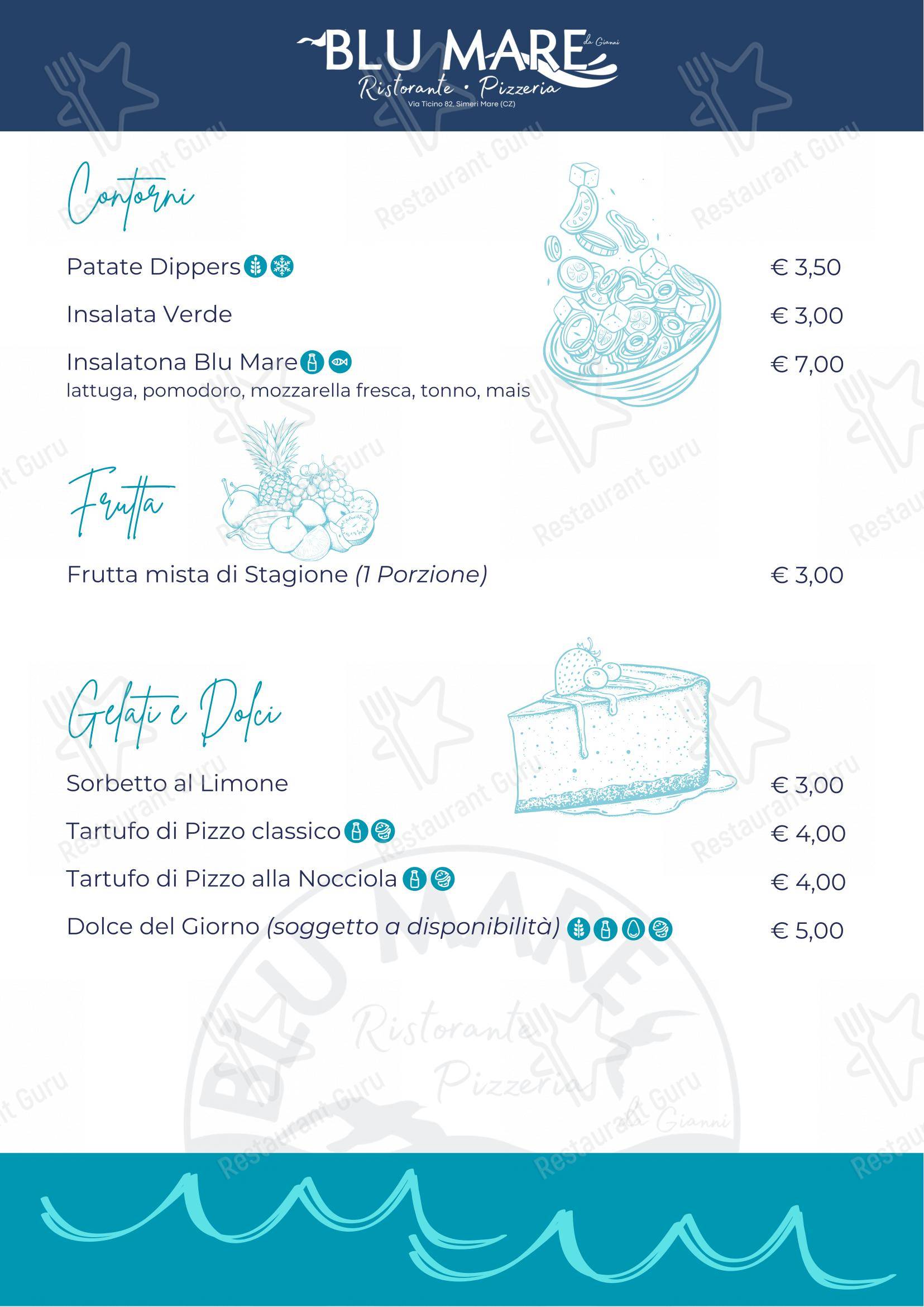 Blu Mare - Ristorante Pizzeria in Simeri Mare - Menu