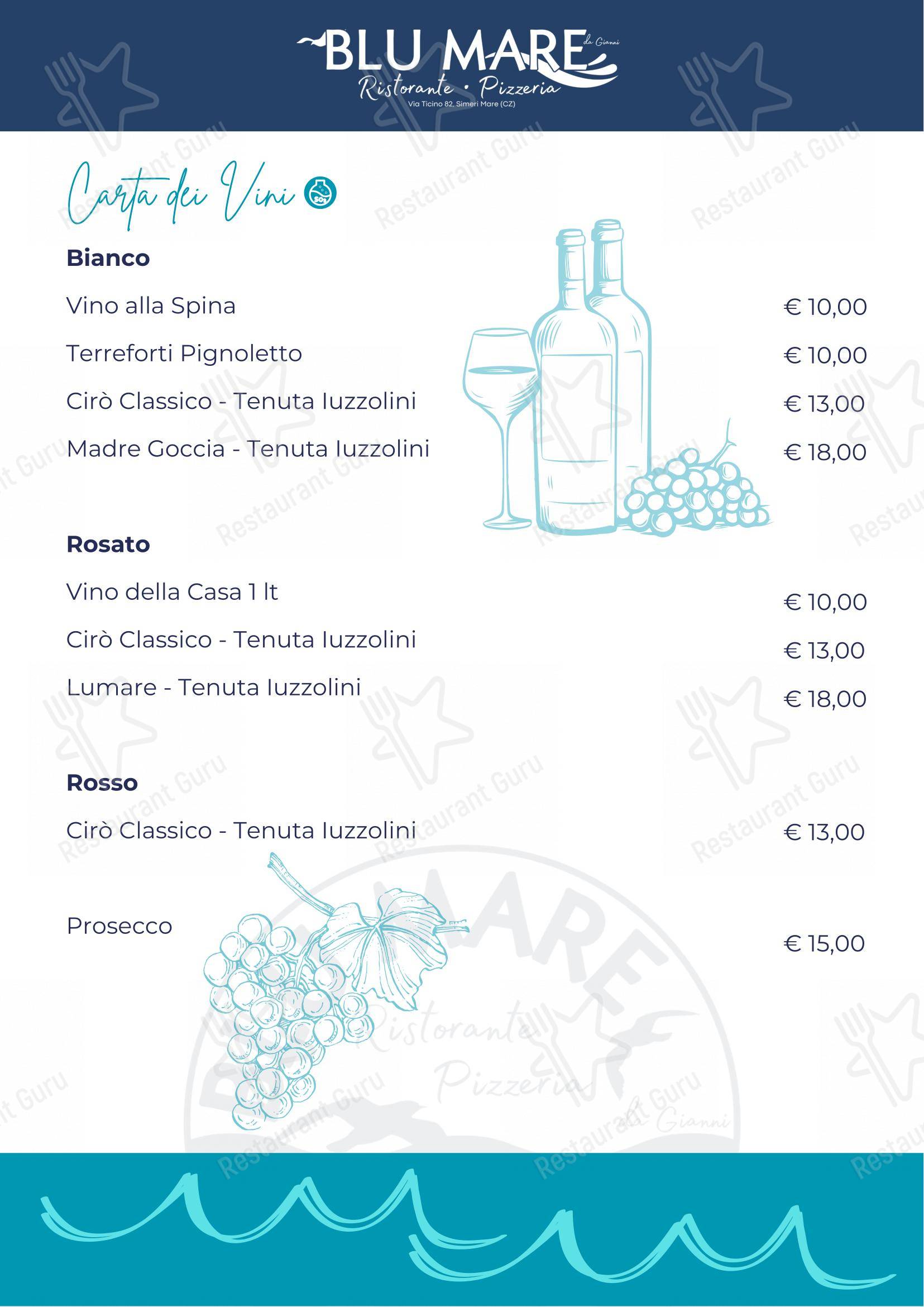 Blu Mare - Ristorante Pizzeria in Simeri Mare - Menu