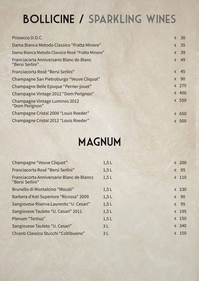 Menu di Buca San Petronio 