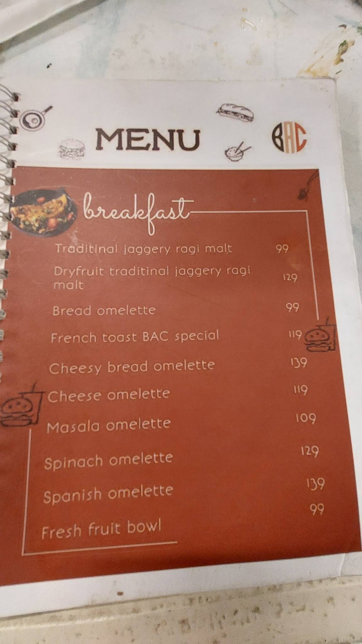 Bon Appetit Cafe menu