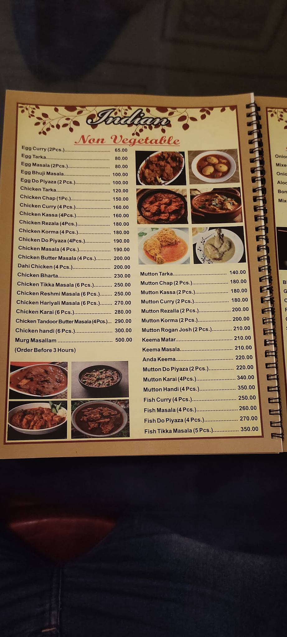 Bookhara Restaurant menu