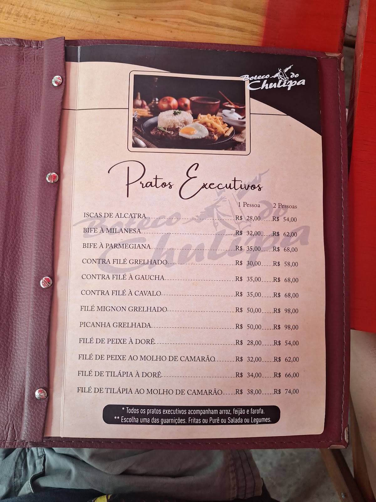 Boteco do Chulipa cardápio