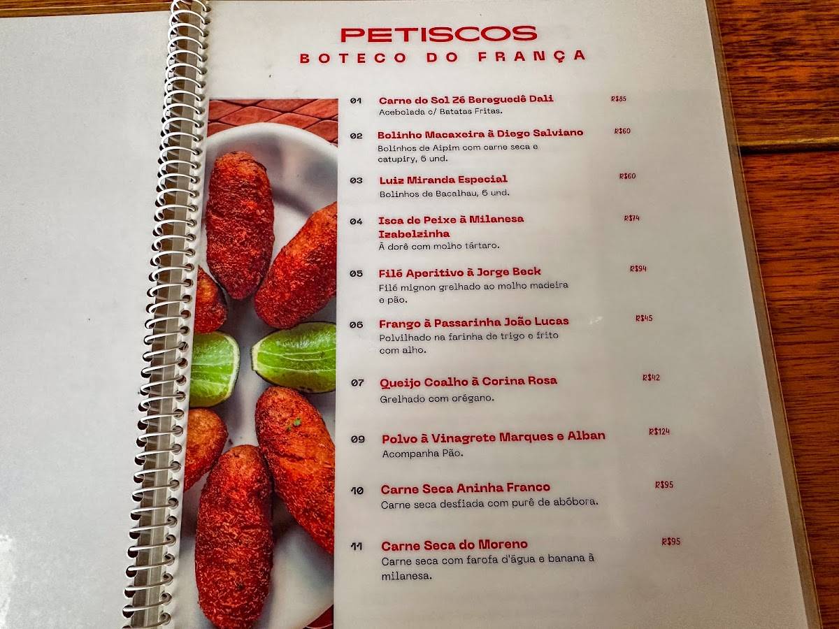 Boteco do França cardápio