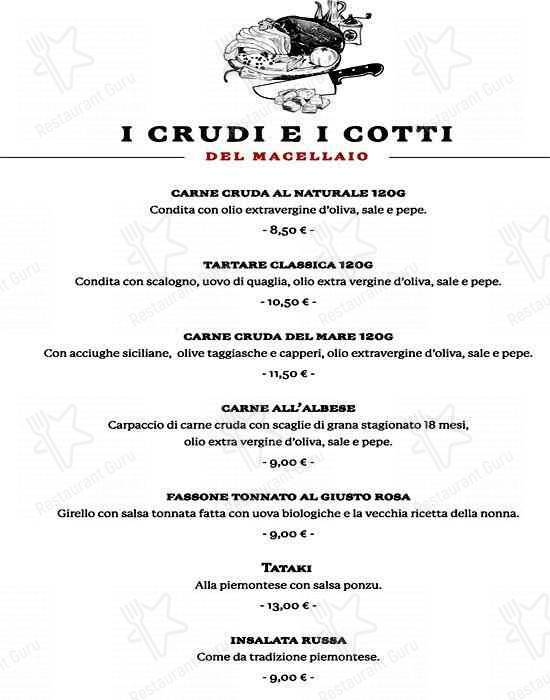 Menu di Bove’s 