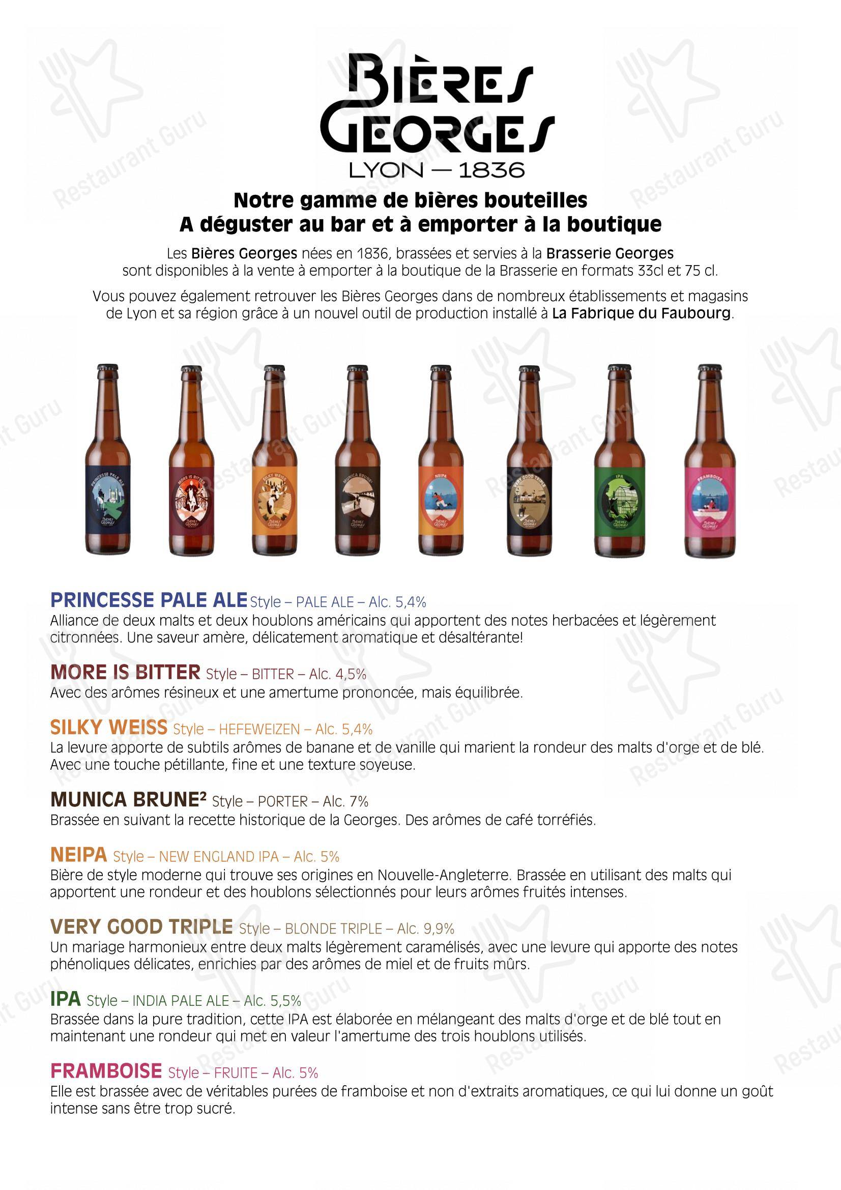 Menu au Brasserie Georges restaurant, Lyon