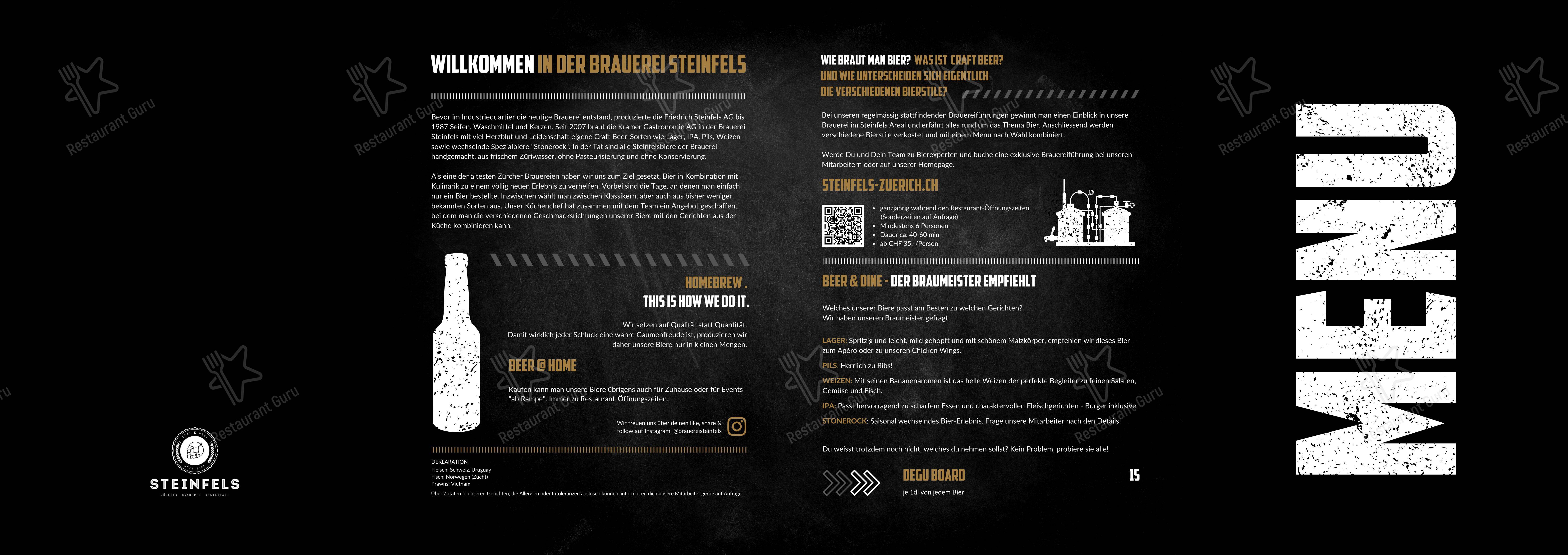 Menu di Brauerei Steinfels - Menu
