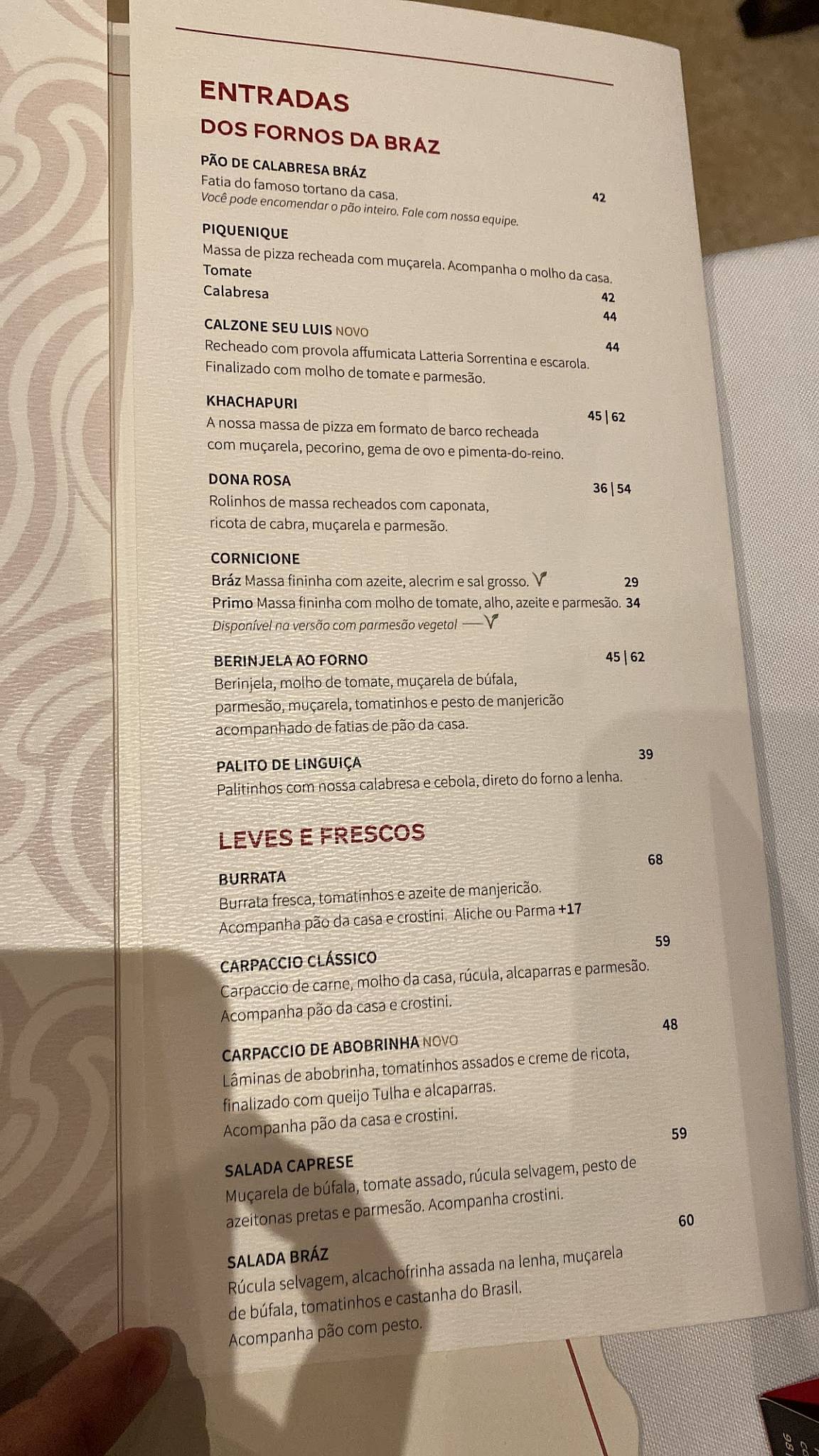 Bráz Pizzaria cardápio