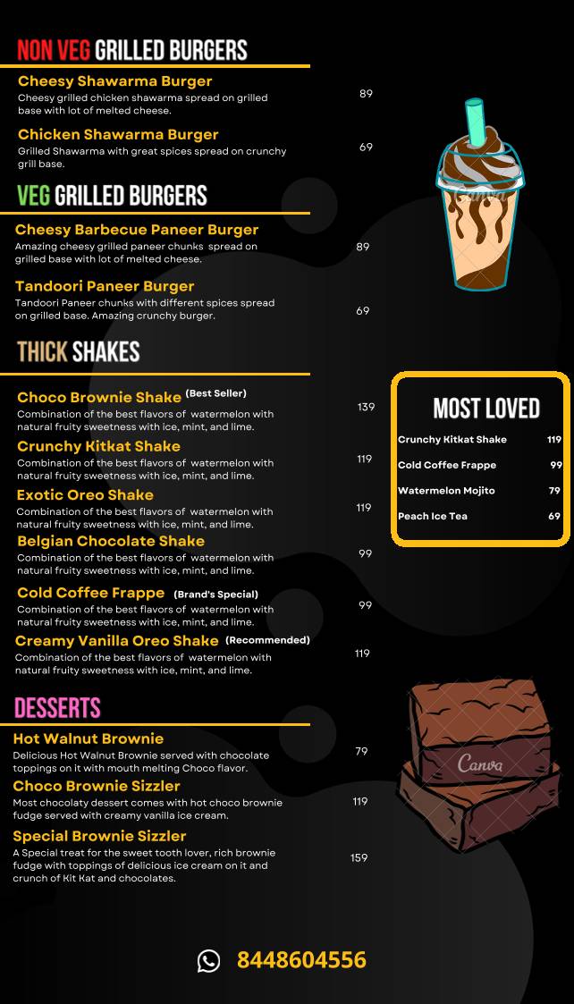 Break N Rolls menu