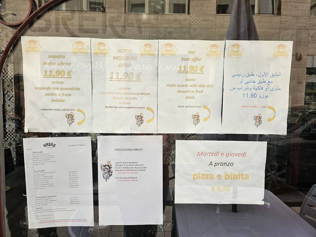 Menu di Brera Express Restaurant Pizzeria 