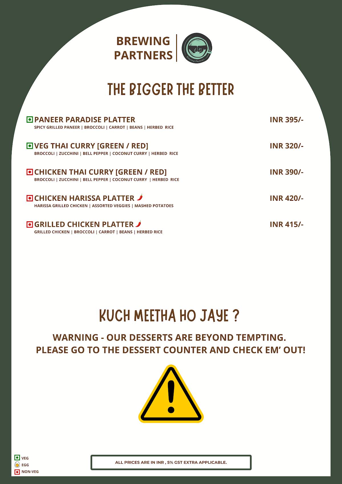 Brewing Partners - Pimpri menu