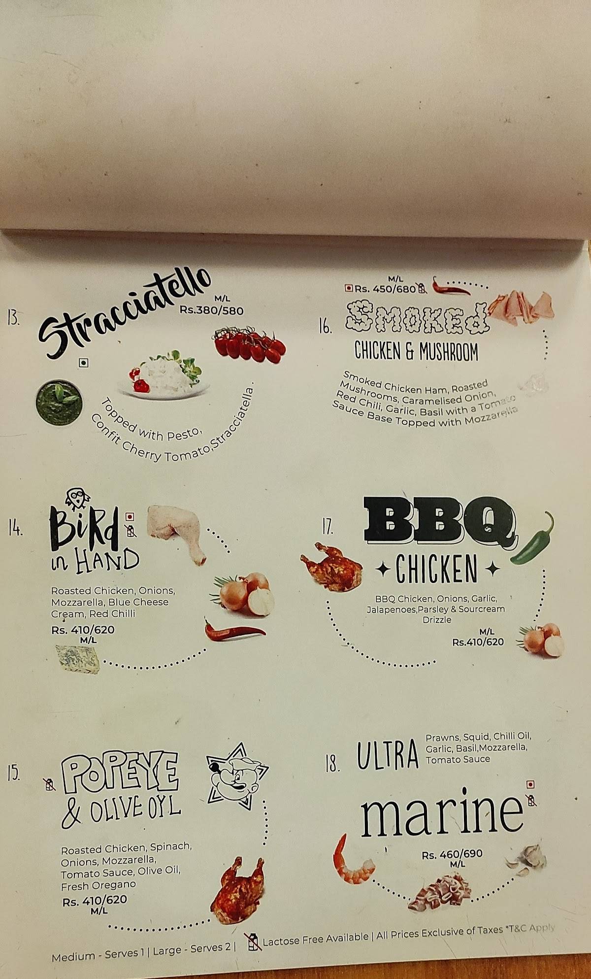 Brik Oven - Neapolitan Style Pizzas (Church Street) menu