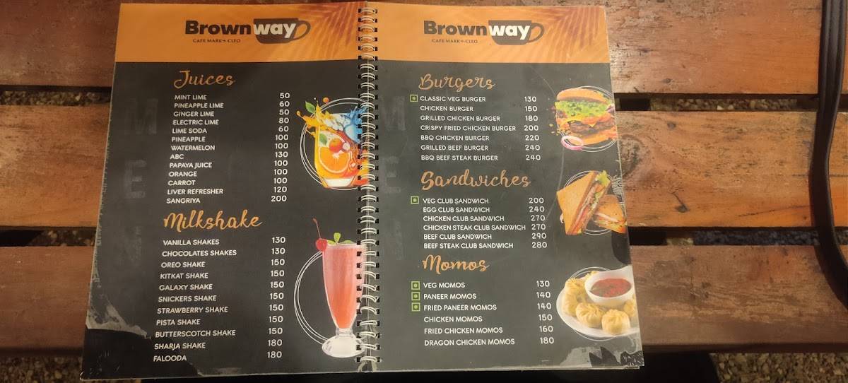 Brownway Cafe menu
