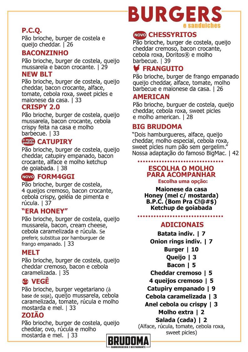 Brudoma (Rei do Espeto) cardápio
