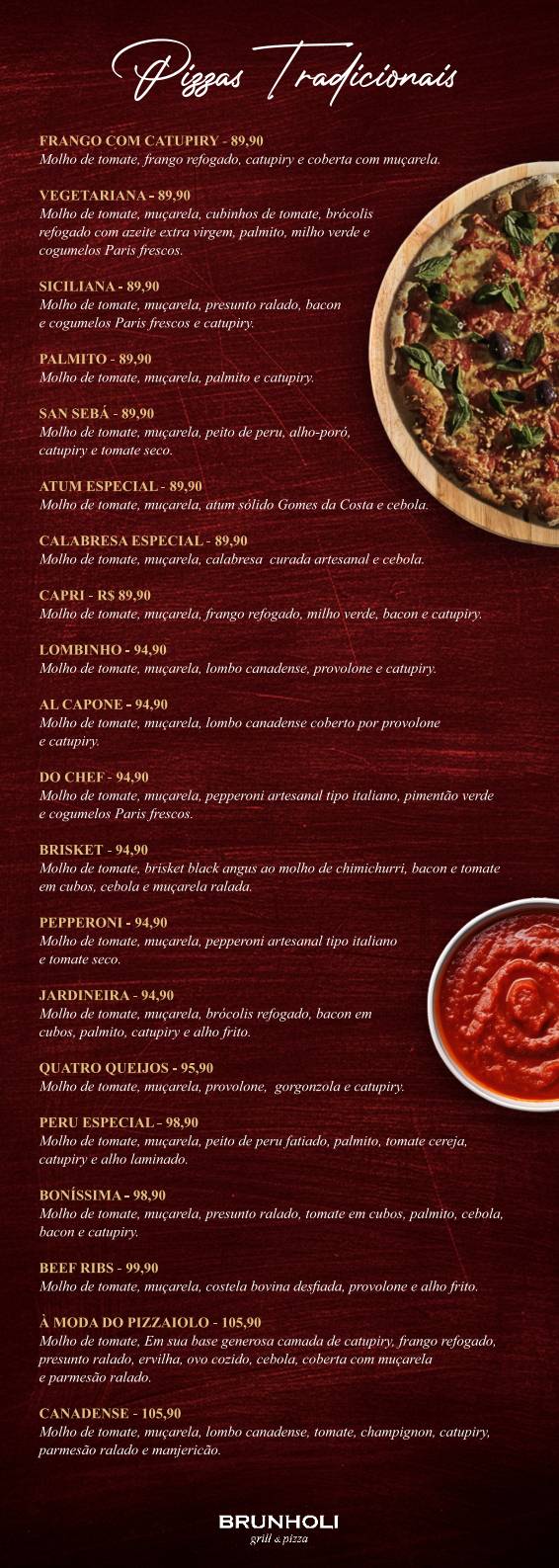 Brunholi Grill & Pizza cardápio