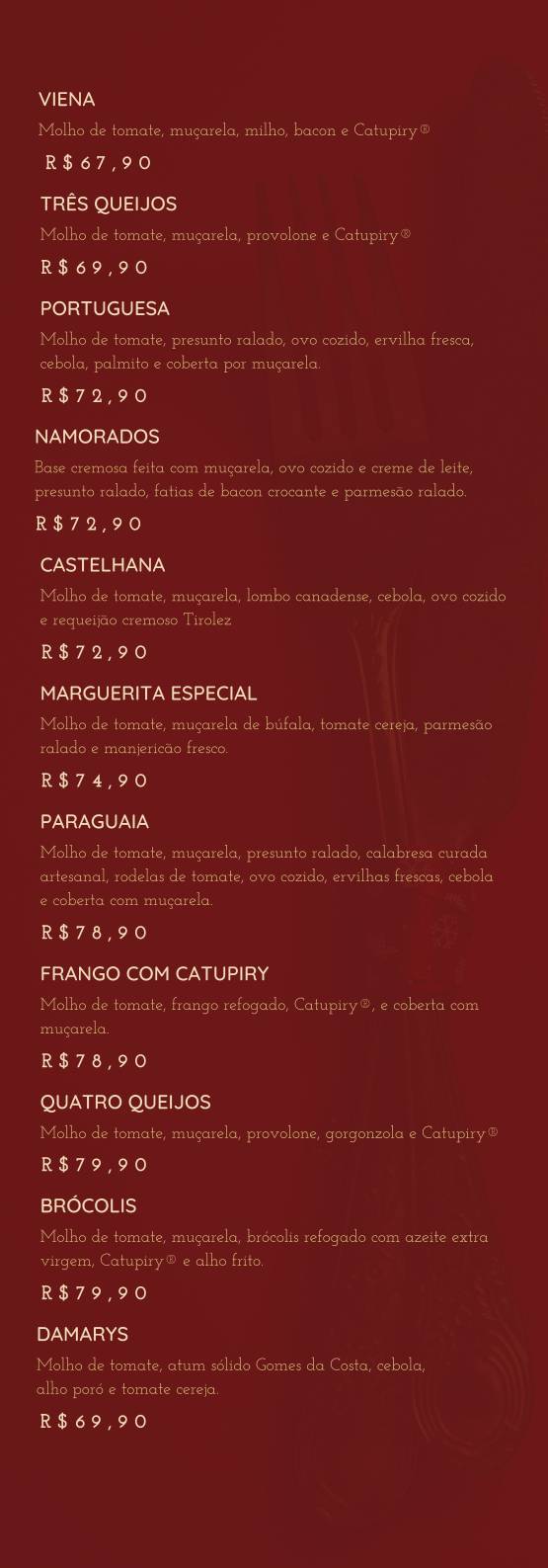 Brunholi Grill & Pizza cardápio