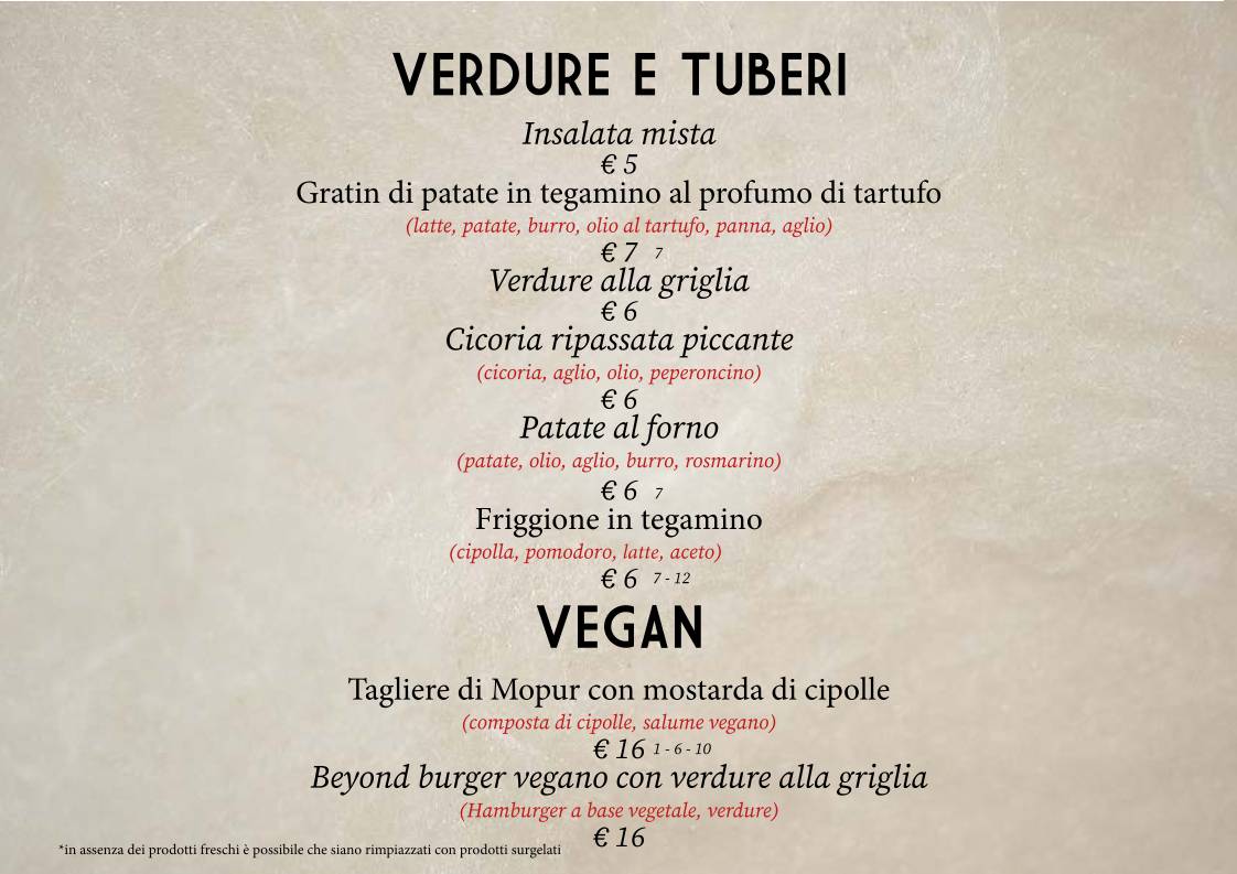 Menu di Buca San Petronio 