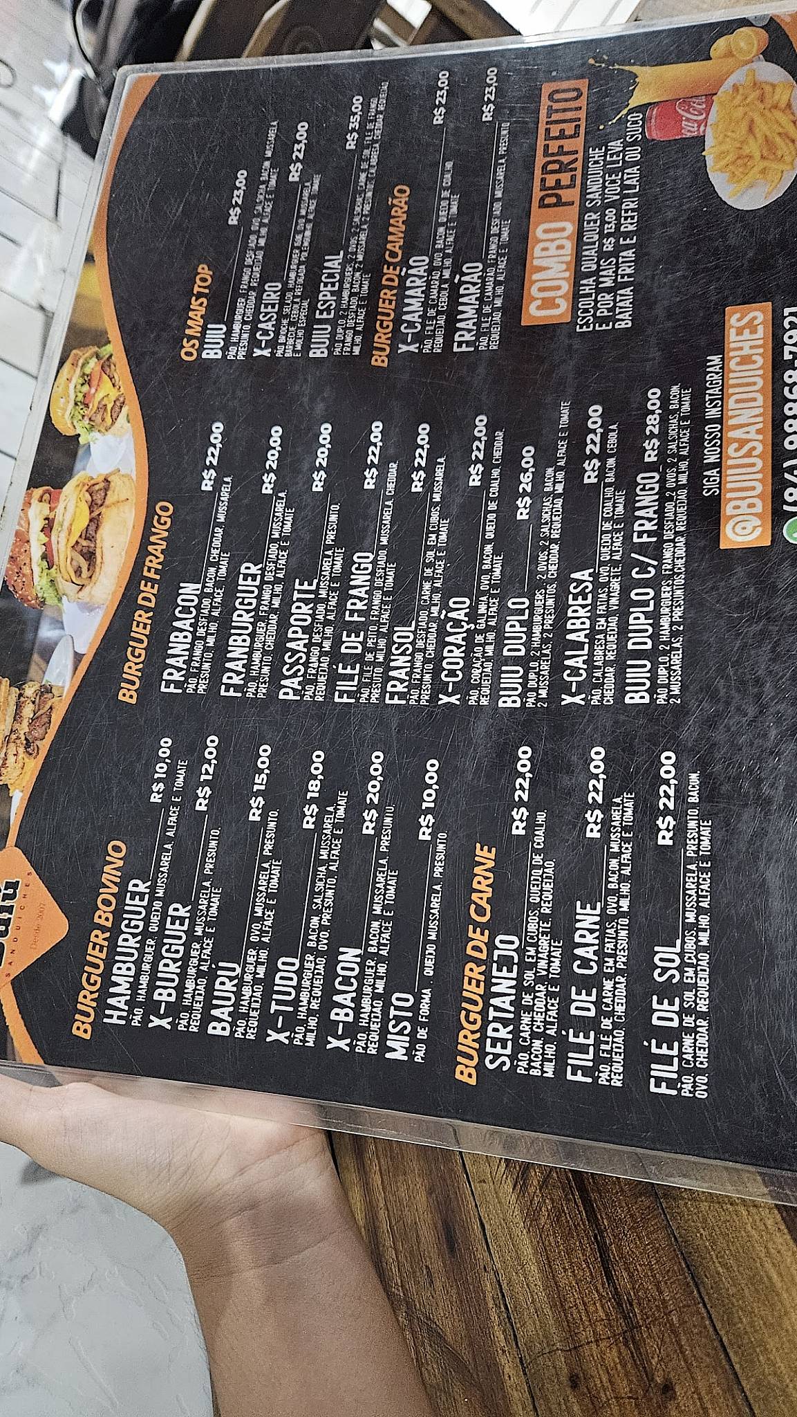 Buiú Sanduíches cardápio