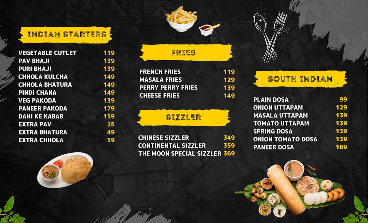 The Moon Restaurant menu