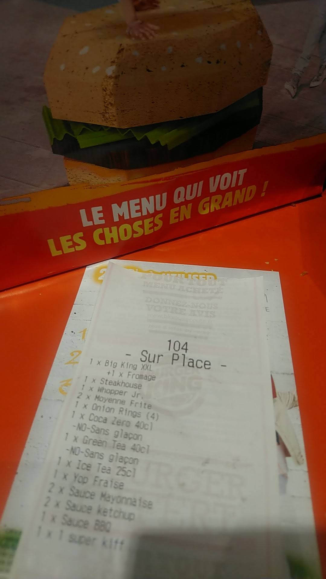 Menu de Burger King