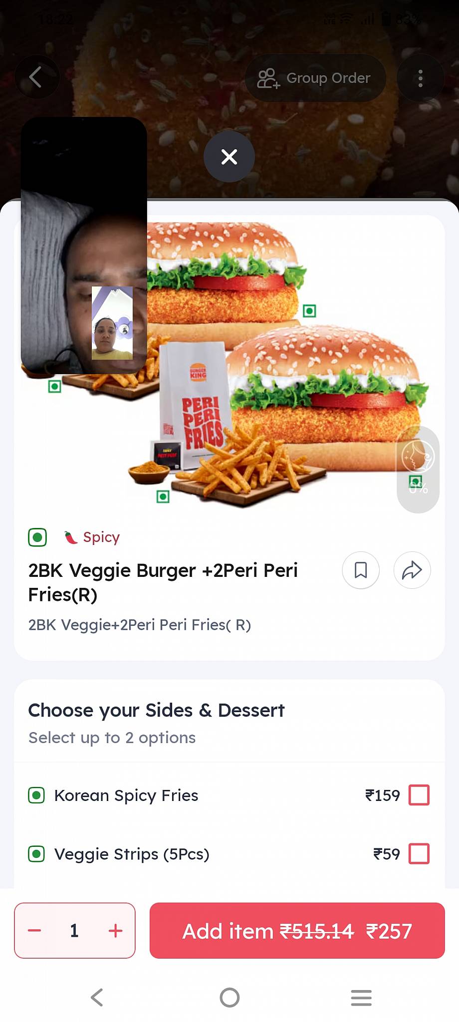 Burger King menu