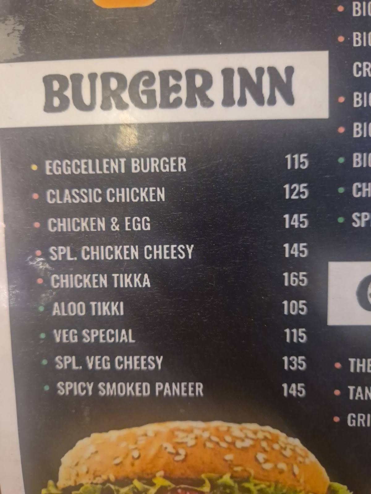 Burger Mines menu