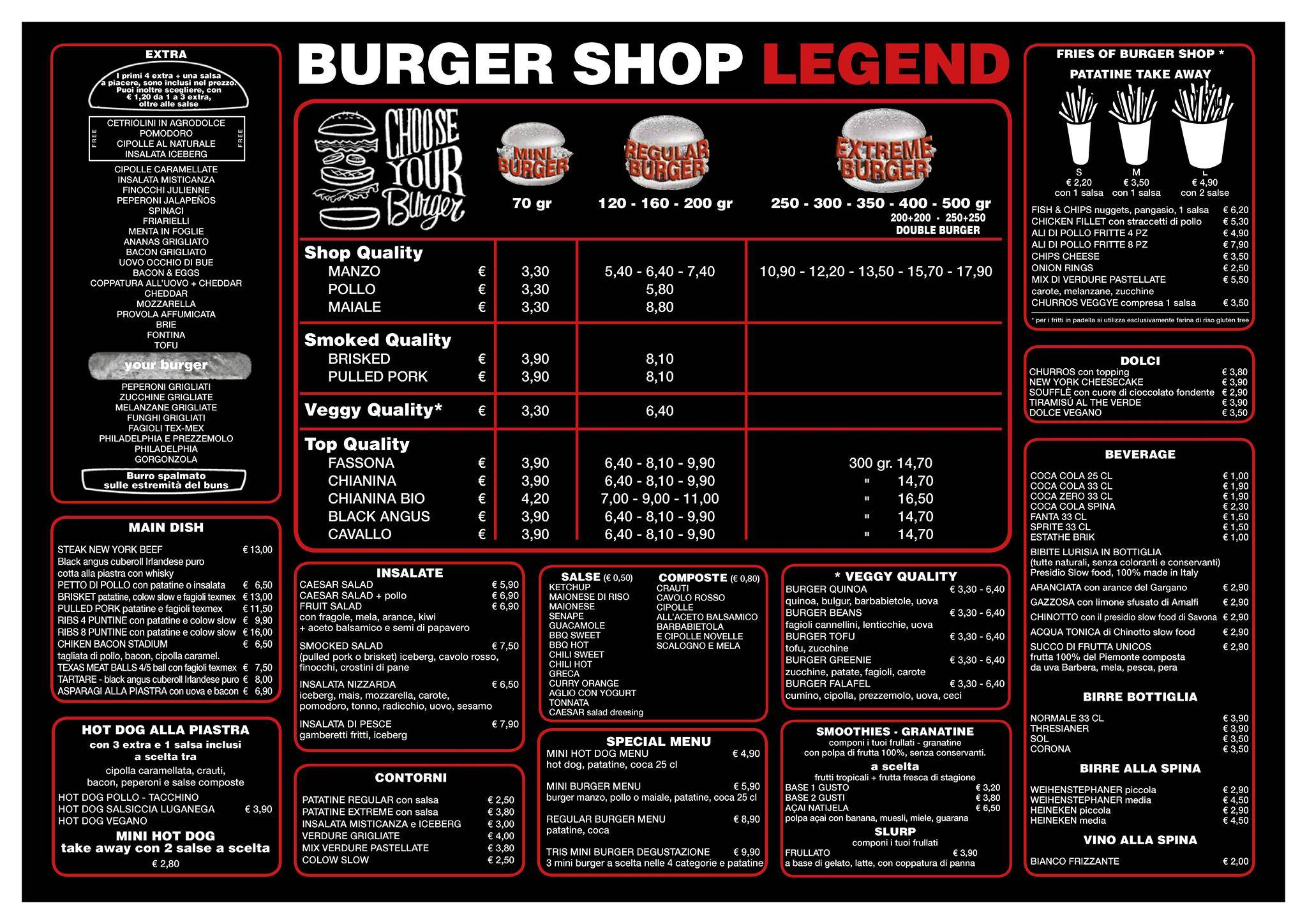Menu di Burger Shop 
