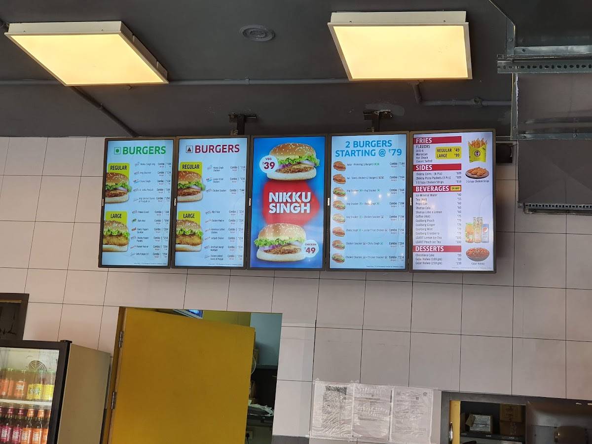 Burger Singh menu