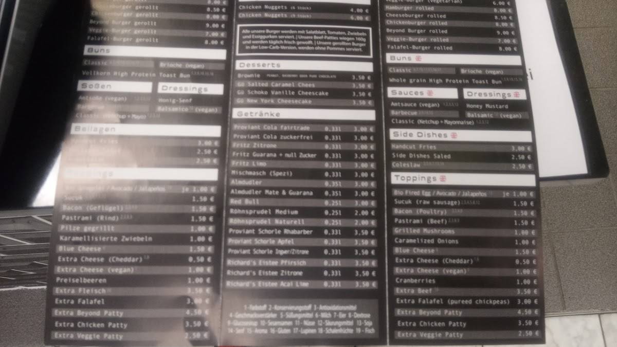 Speisekarte von Burger am Amt Erlangen restaurant, Erlangen
