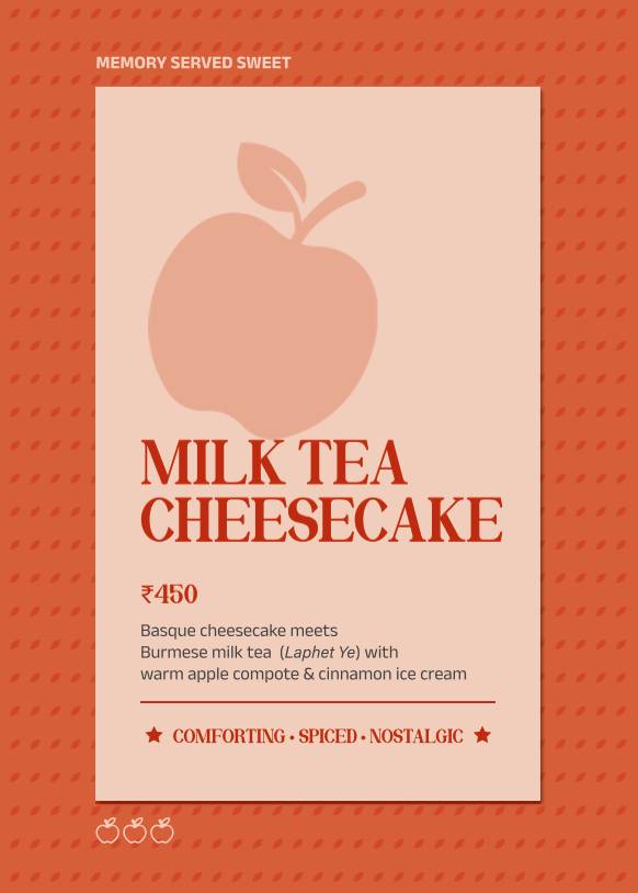 Burma Burma Restaurant & Tea Room menu