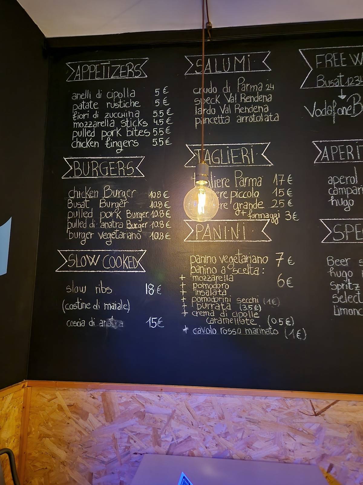 Menu di Busat - pub • beer • food 