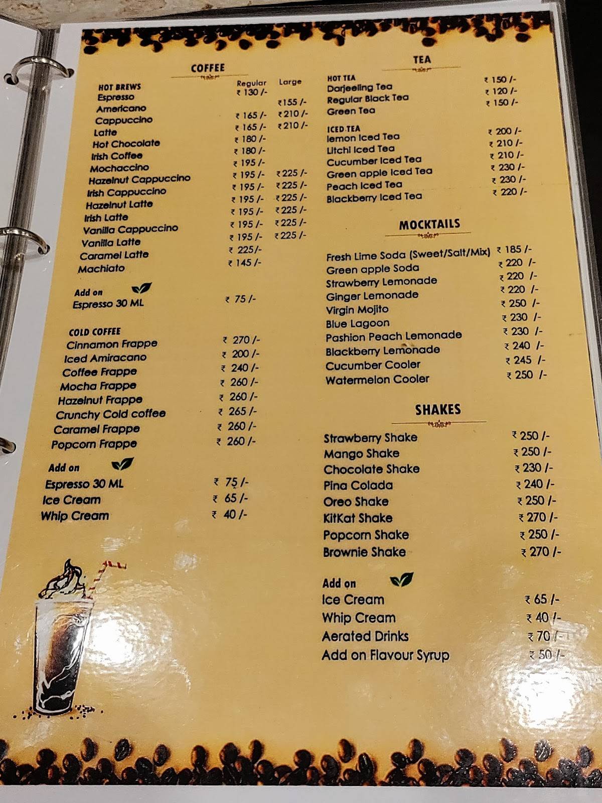 CALCUTTA 64 menu