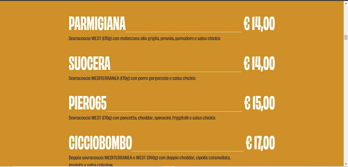 Menu di CHICKIS - POLLO FRITTO Sacile 