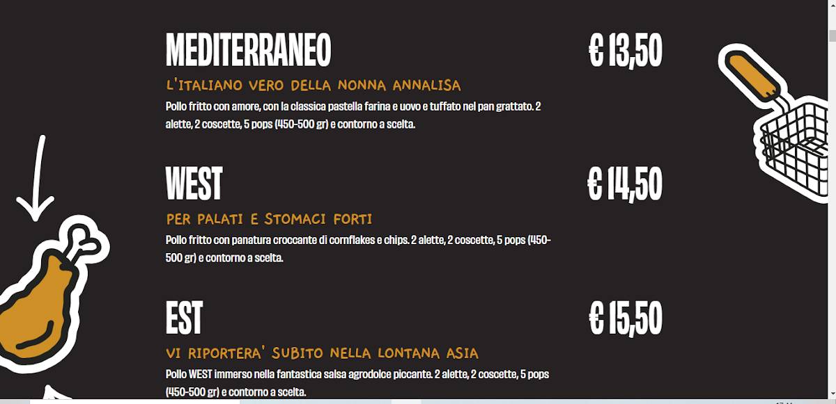 Menu di CHICKIS - POLLO FRITTO Sacile 