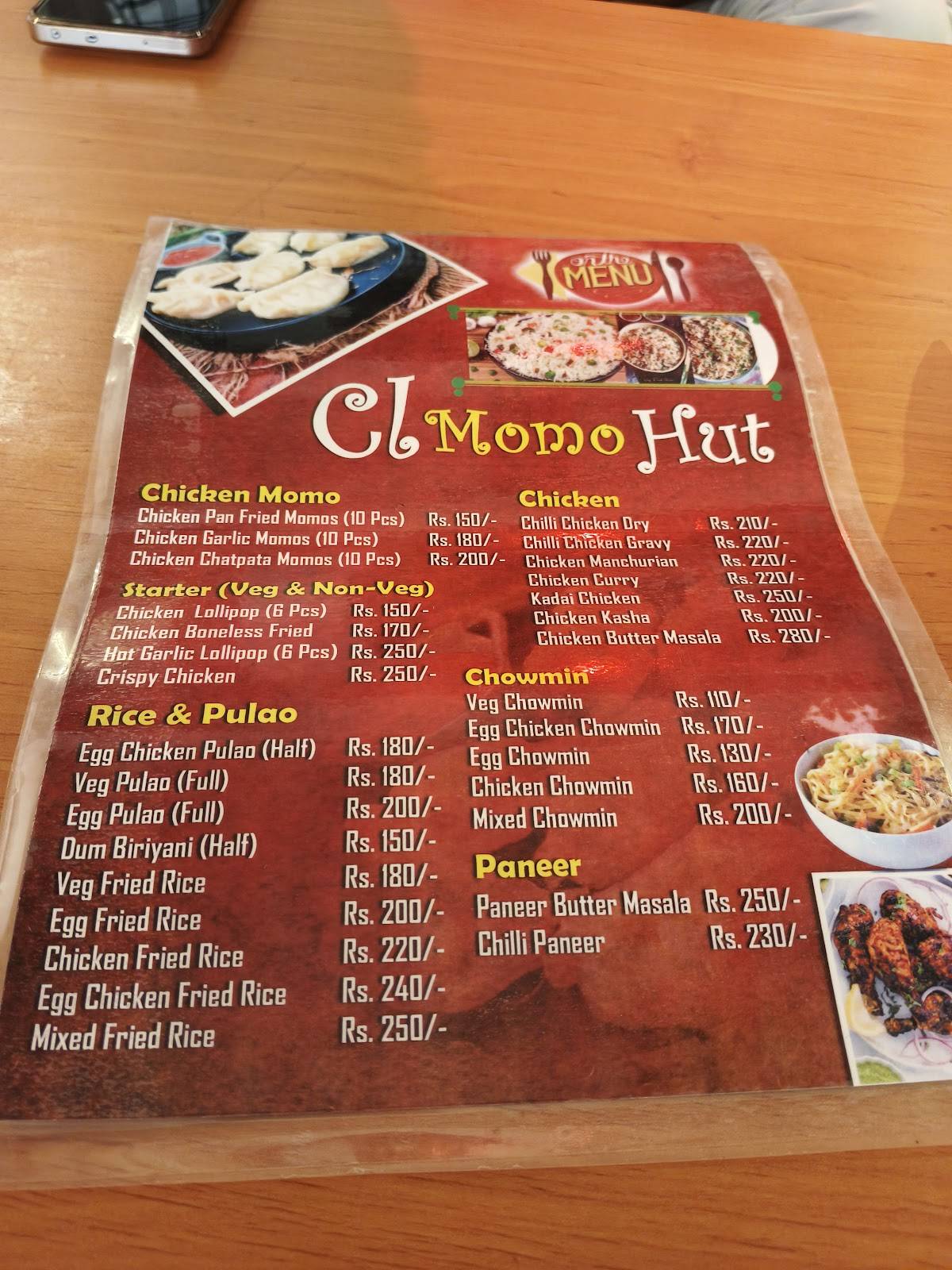 CL Momo Hut . menu