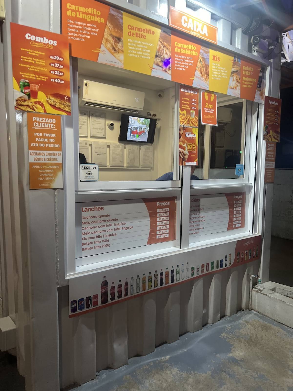 Carmelito e Beto cardápio