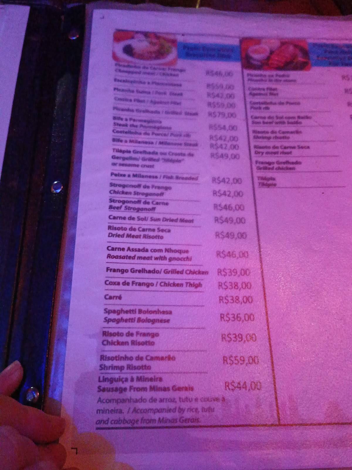 Cacimba Bar cardápio