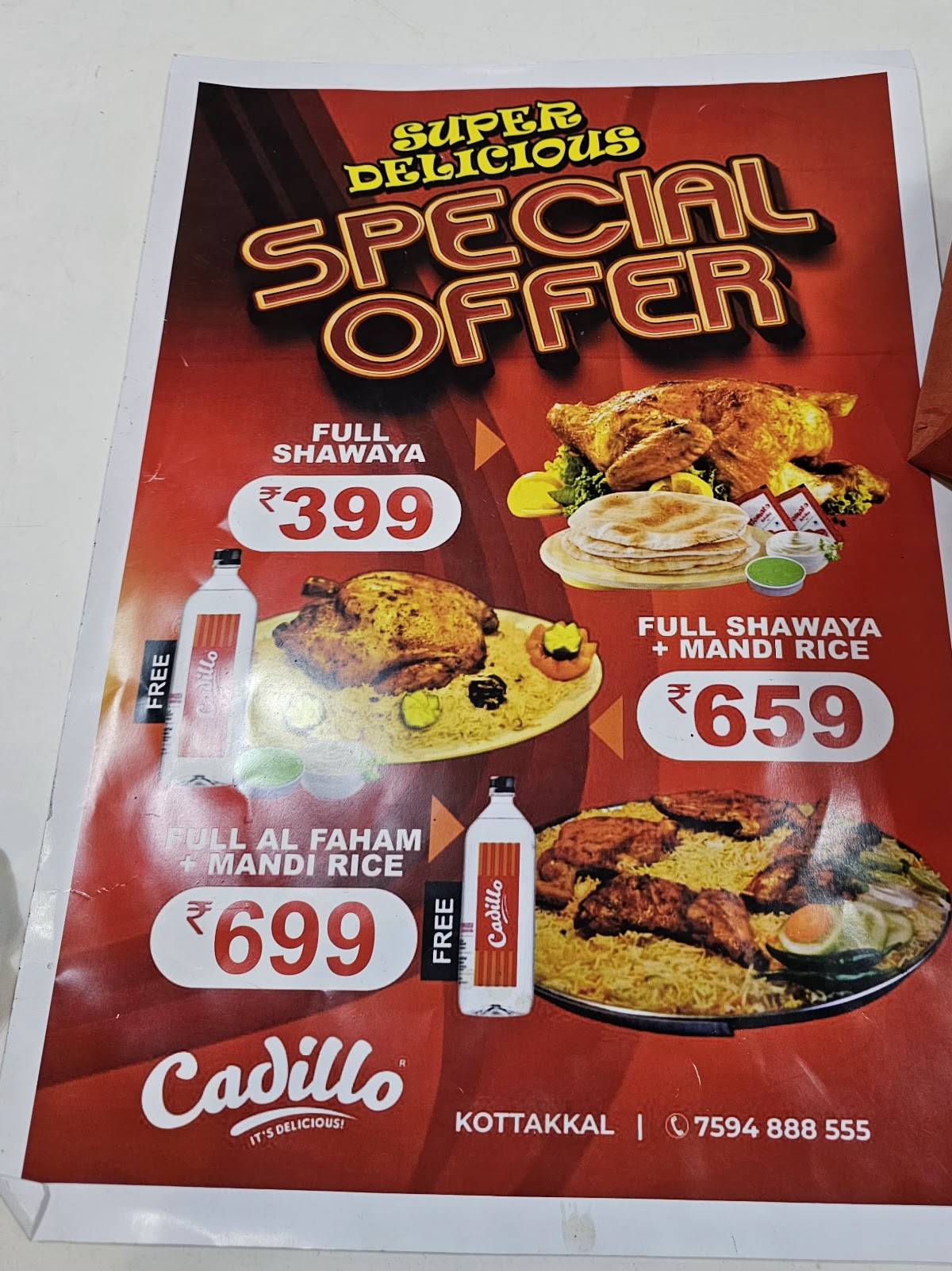 Cadillo menu