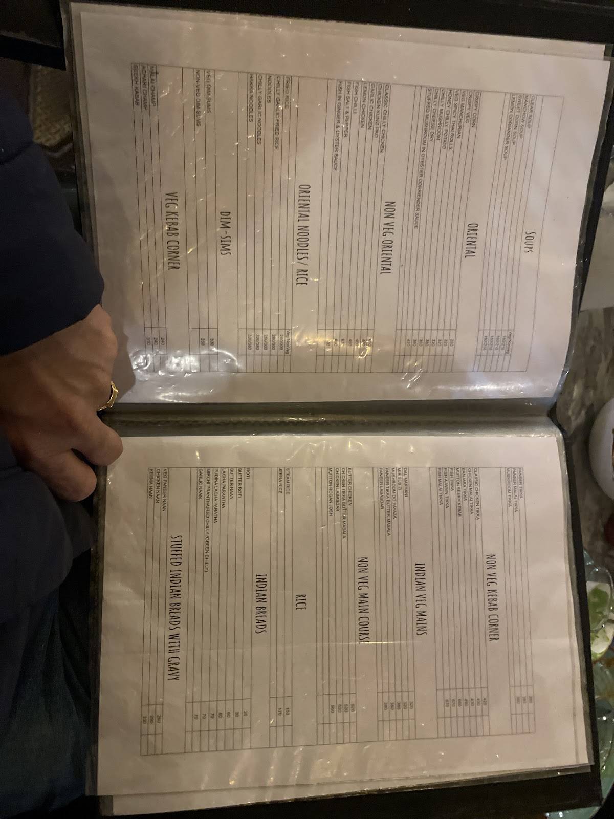 Aangan Cafe menu