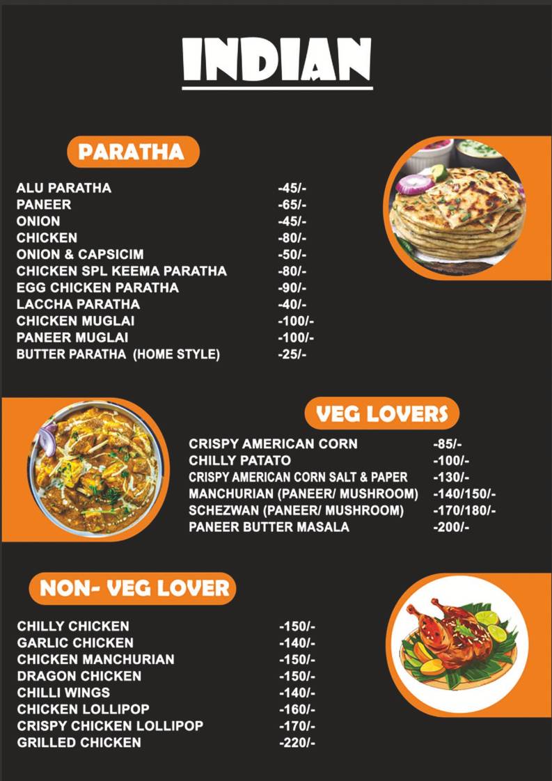 Arun's Restro and Cafe menu