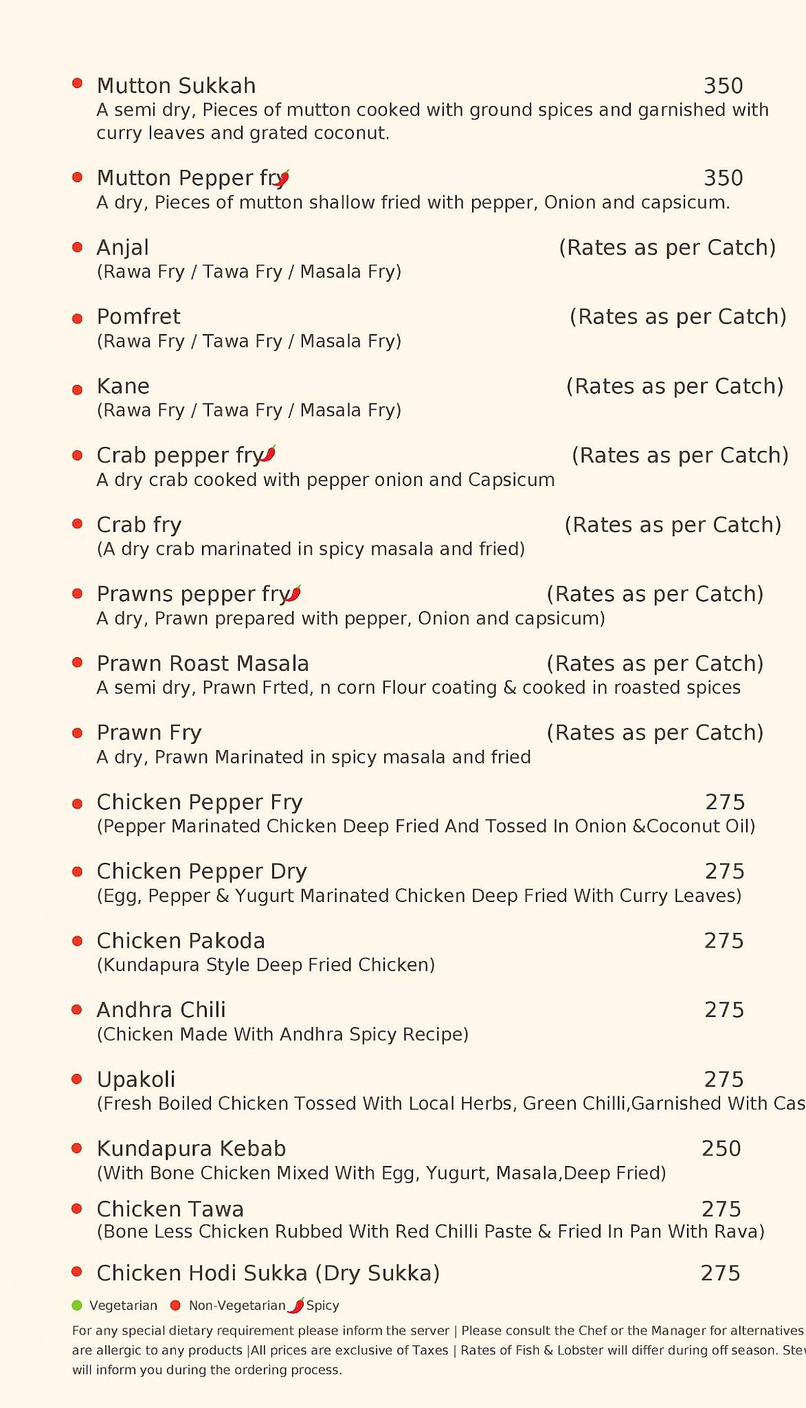 Cafe Atlantis menu