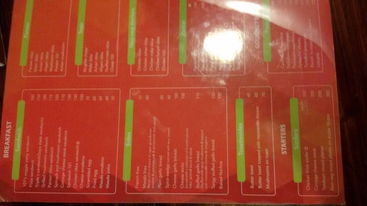 Café 101 menu