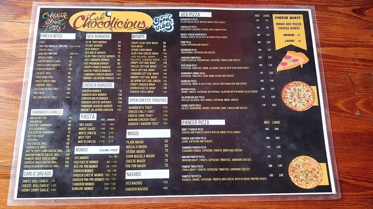 Cafe Chocolicious menu