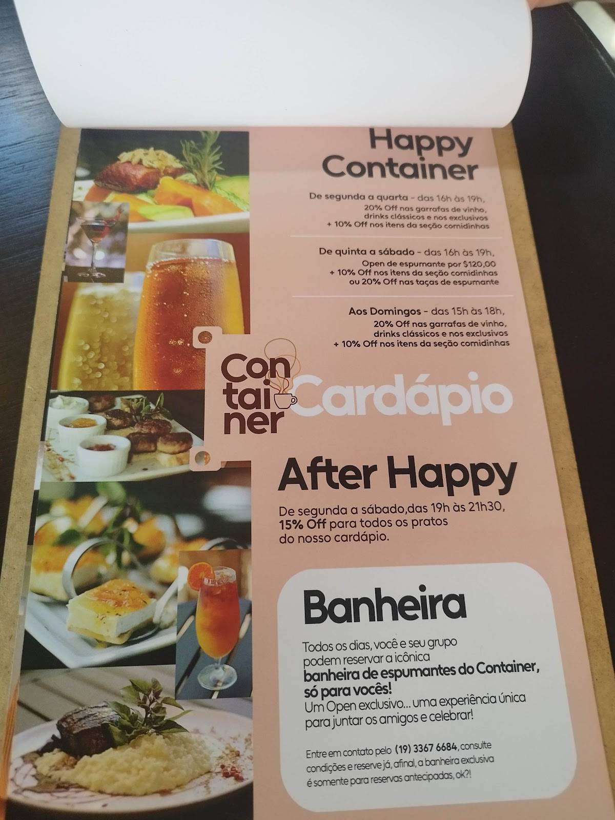 Café Container cardápio