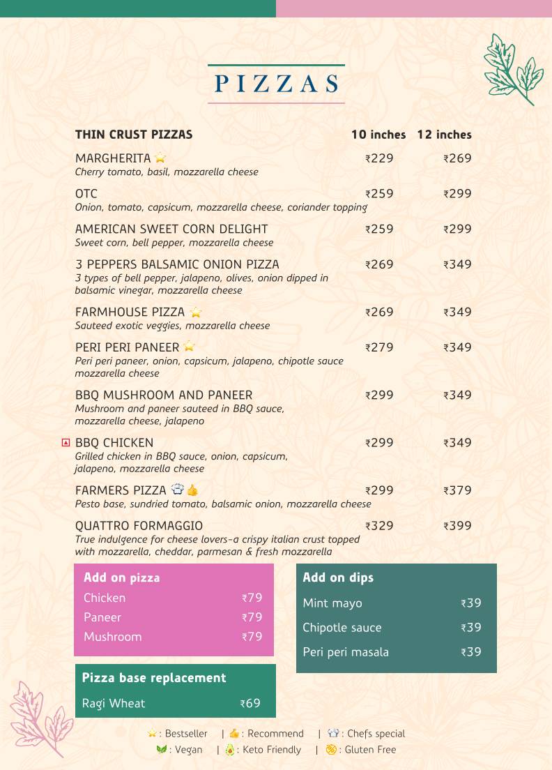 Café Caviar menu
