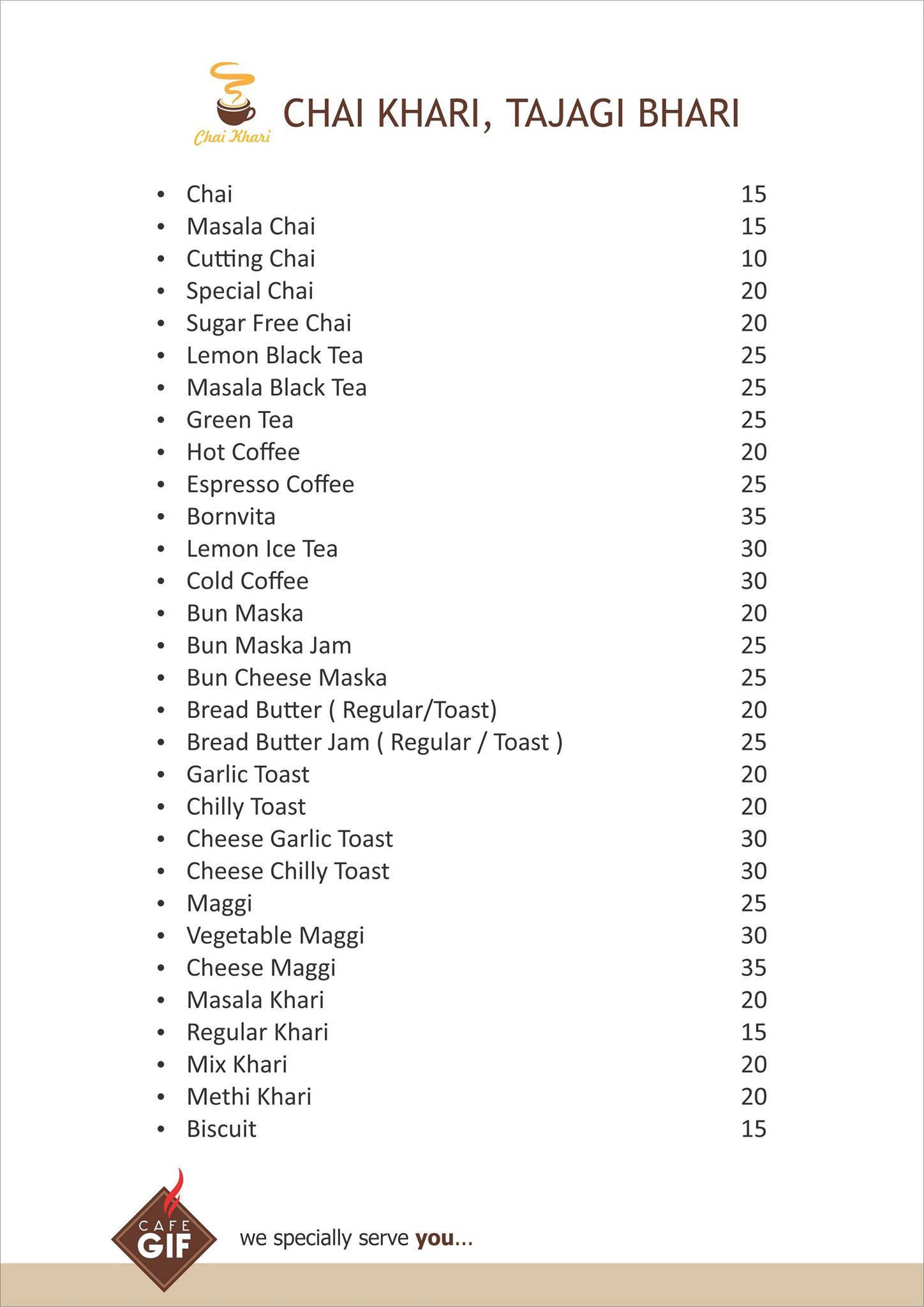 Cafe GIF menu