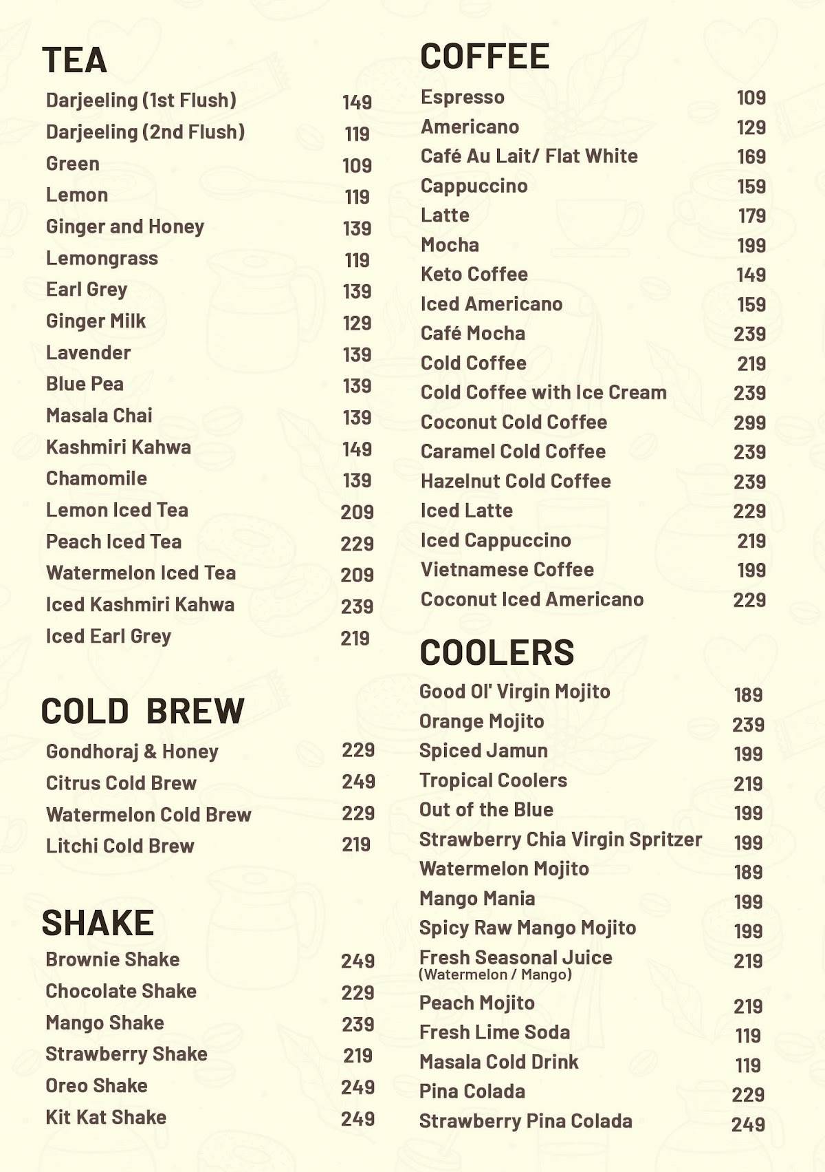 HYGGE menu