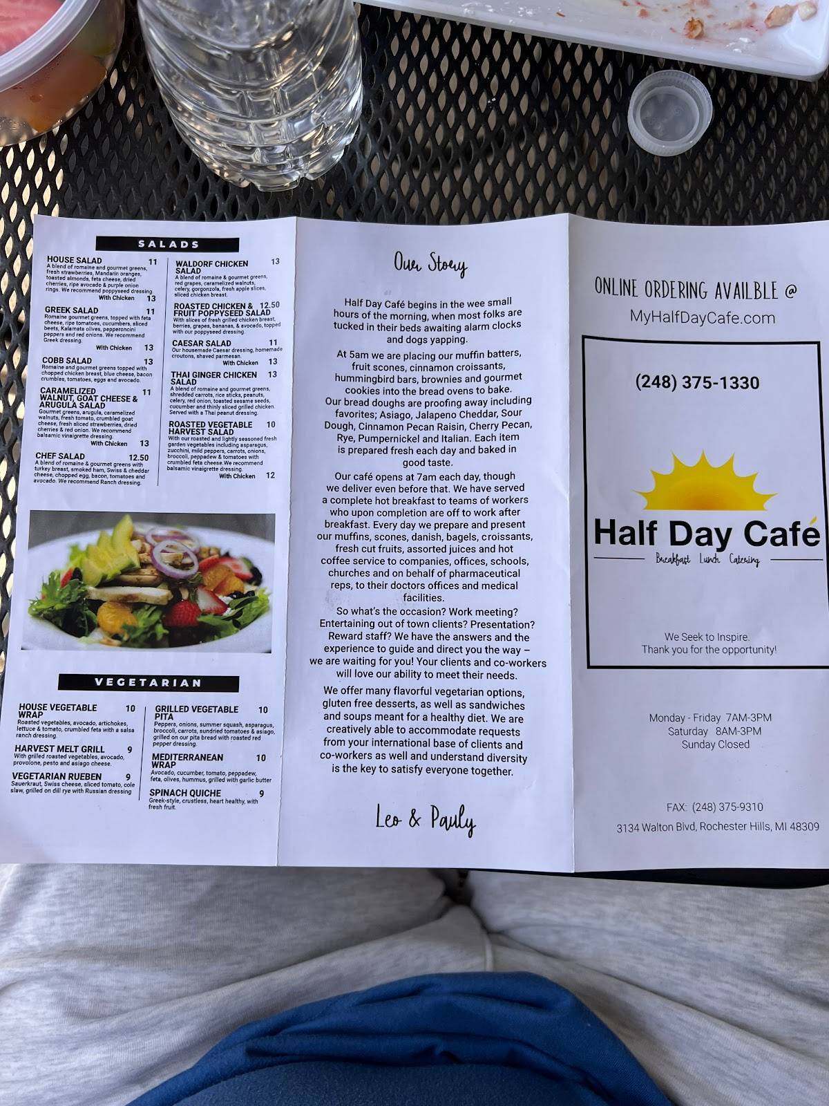 Menu at Half Day Cafe, Rochester Hills