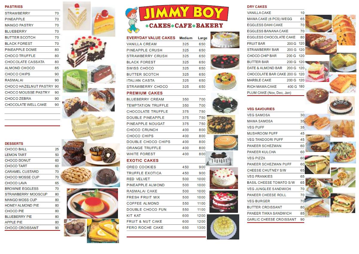 Jimmy Boy Mahim menu